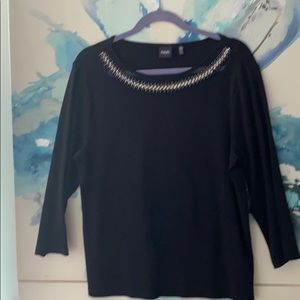 Bejeweled black top